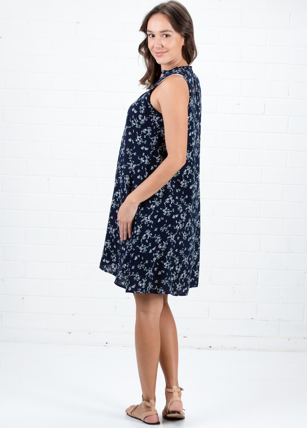 Mothercot - Lila Nursing Dress in Navy Floral