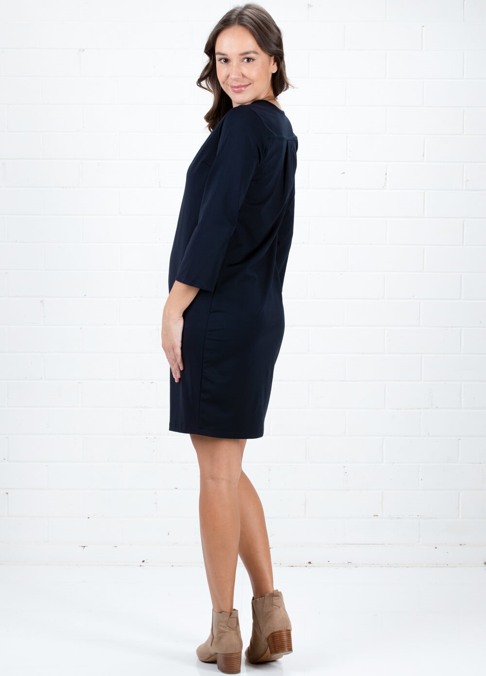 Maternity Travel Dress in Dark Blue by Queen mum