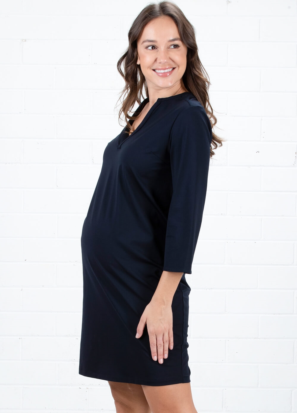 Maternity Travel Dress in Dark Blue by Queen mum