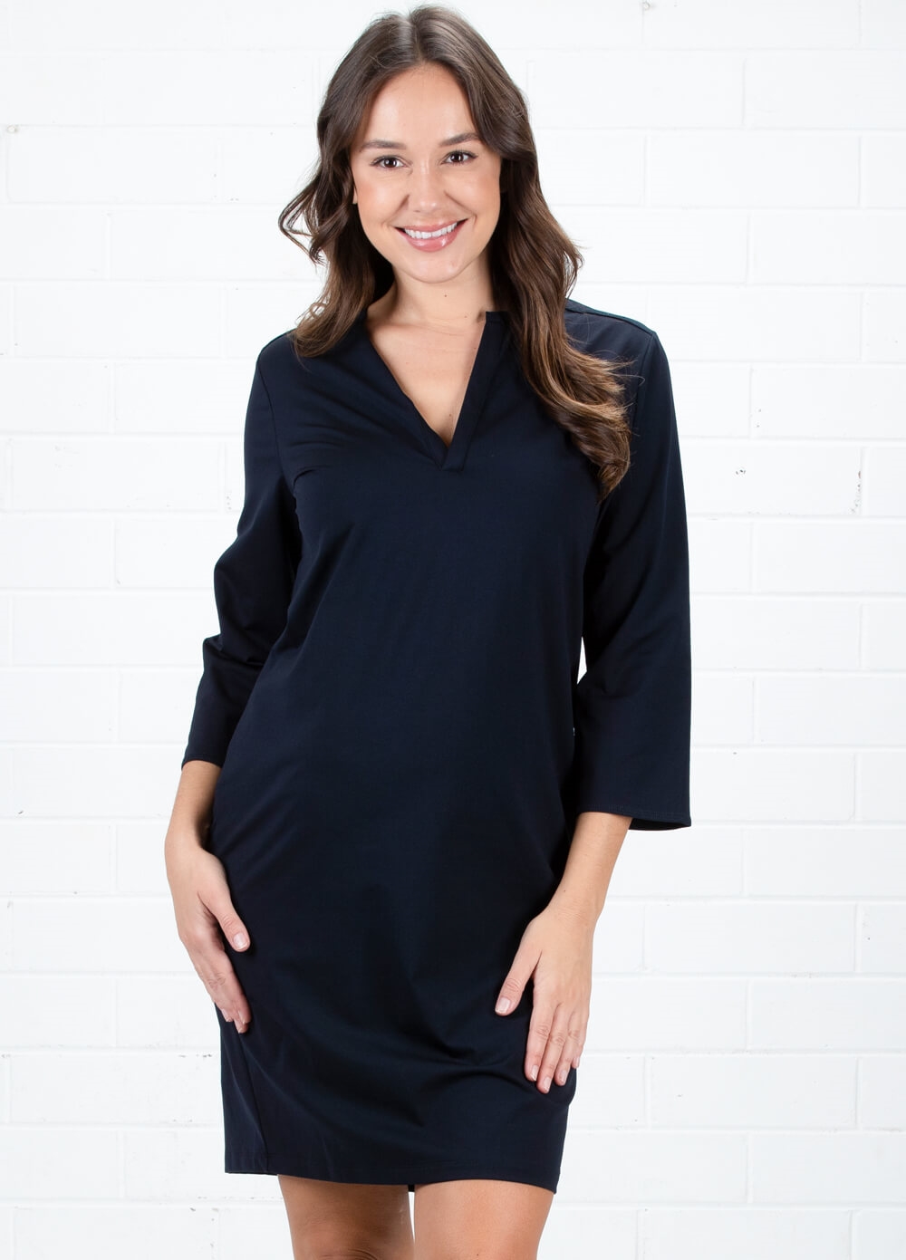 Maternity Travel Dress in Dark Blue by Queen mum