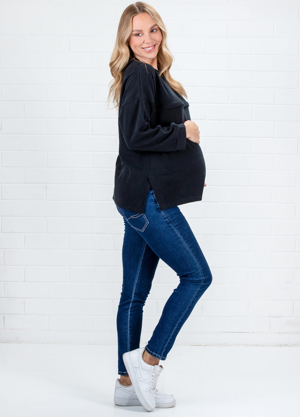 Lait & Co - Estelle Ribbed Maternity Nursing Jumper in Black