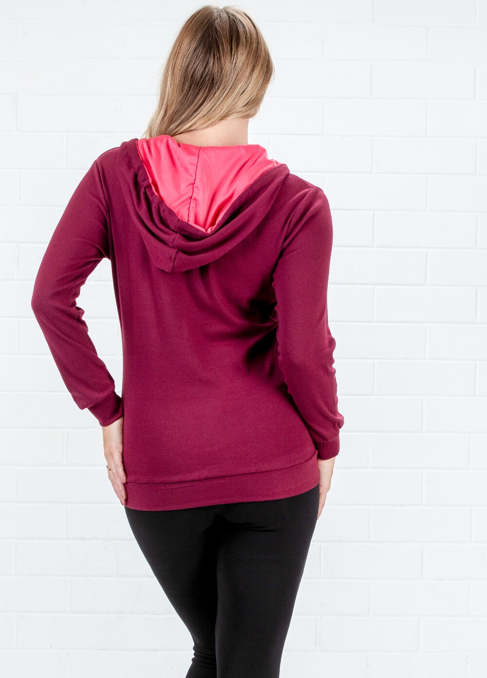 Lait & Co - Zurie Brushed Maternity Nursing Hoodie in Red