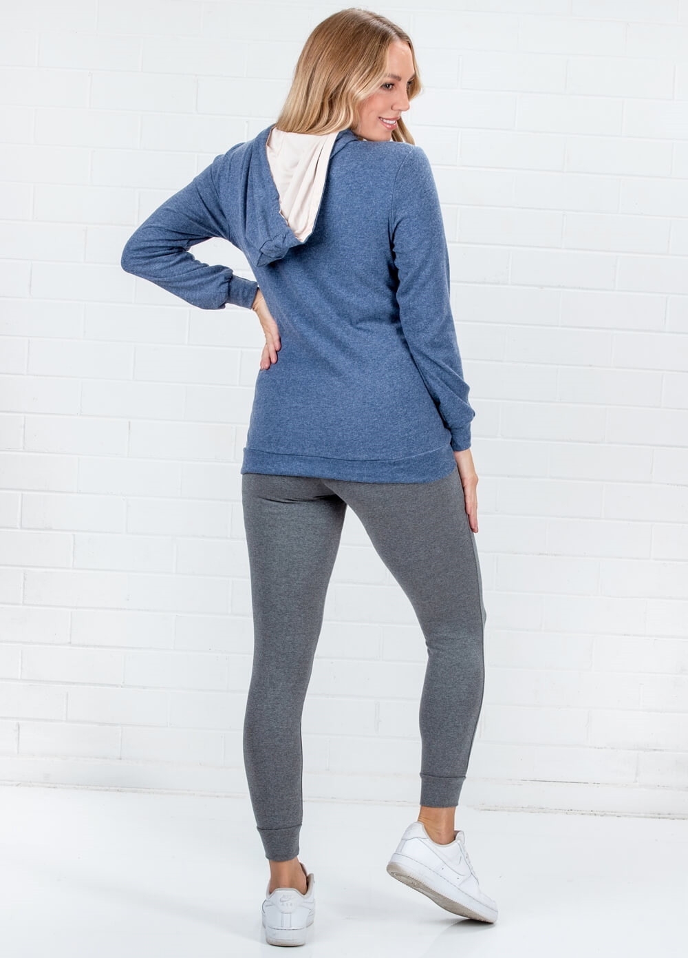 Lait & Co - Zurie Brushed Maternity Nursing Hoodie in Navy