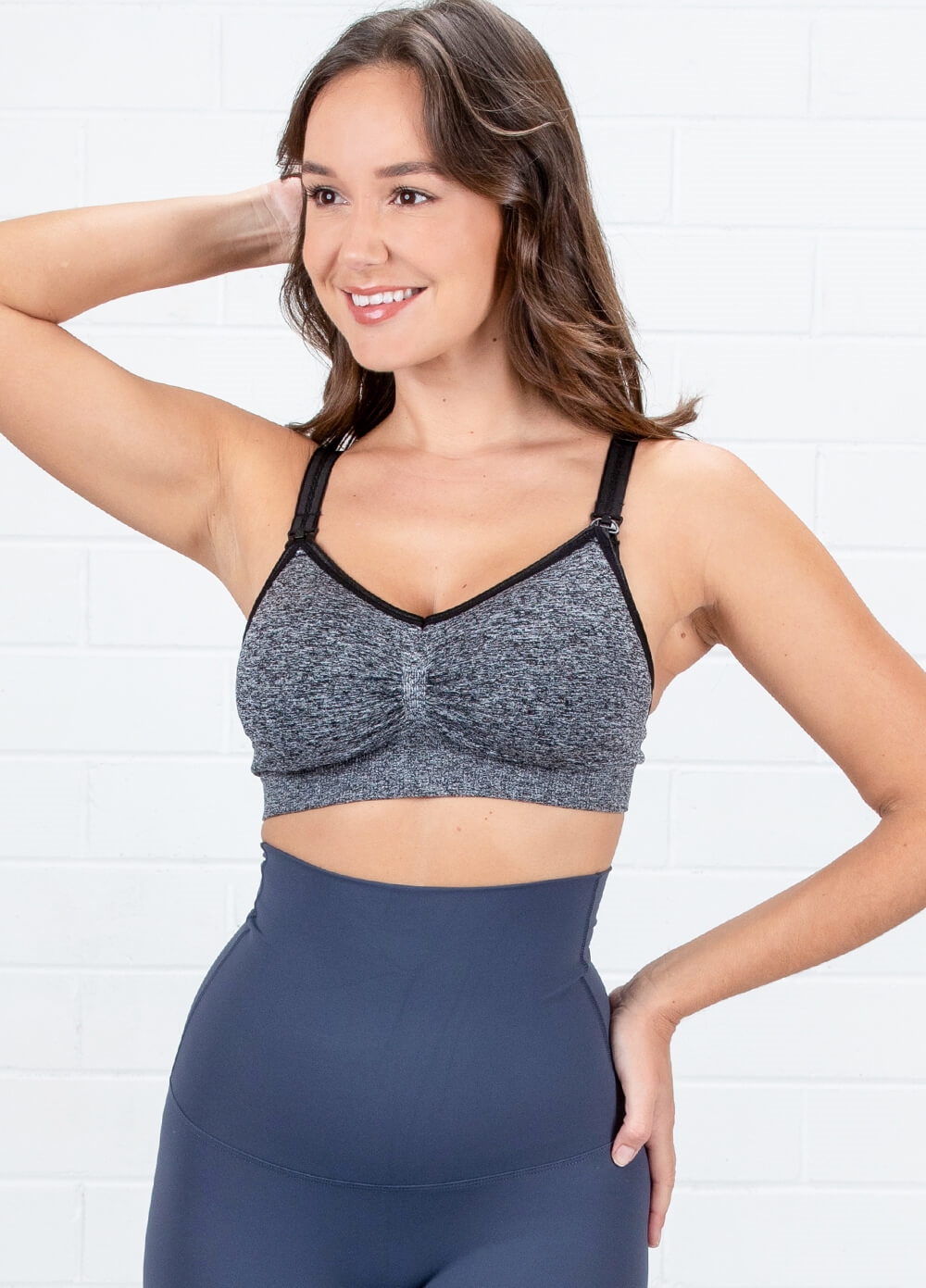 Queen Bee - Aries Nursing Sports Bra in Black