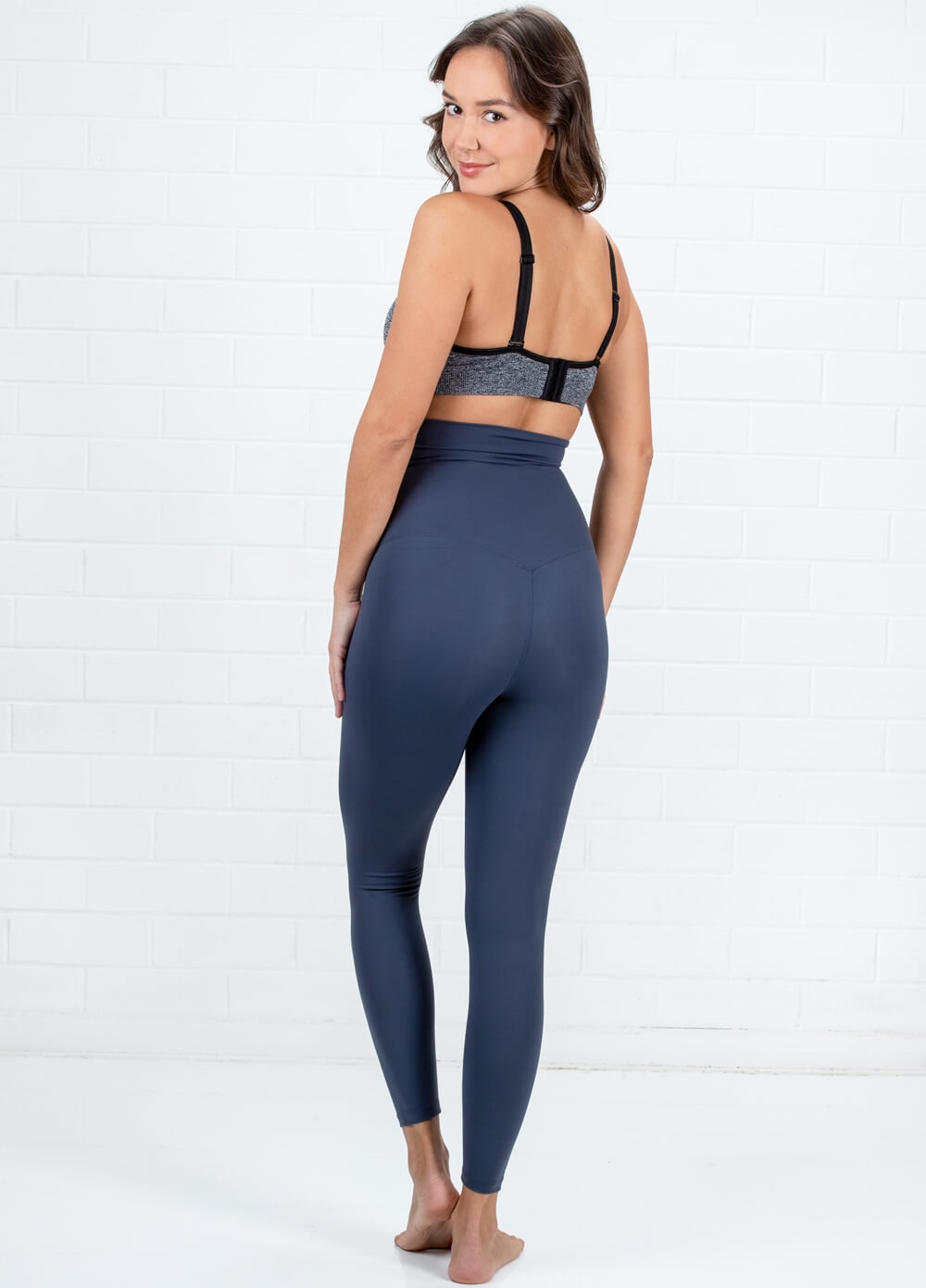 Queen Bee - Jenna High Waist Active Shaping Tights in Aegean Blue