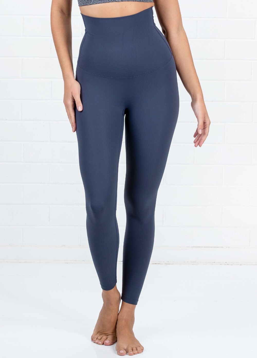 Queen Bee - Jenna High Waist Active Shaping Tights in Aegean Blue