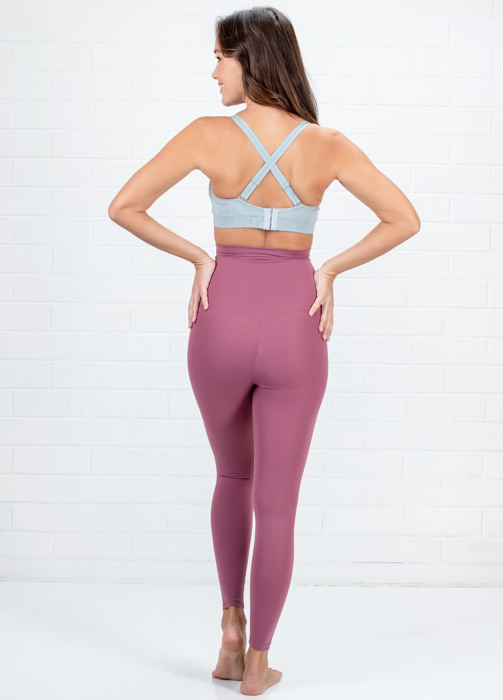 Jenna High Waist Postnatal Active Shaping Tights in Persian Rose