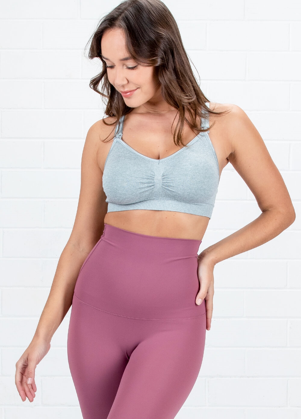 Jenna High Waist Postnatal Active Shaping Tights in Persian Rose