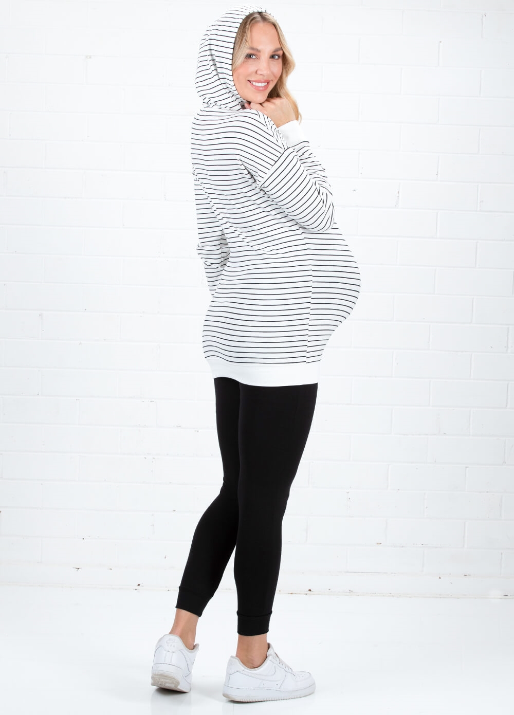 Martinique Pregnancy & Feeding Hoodie in Stripes by Lait & Co