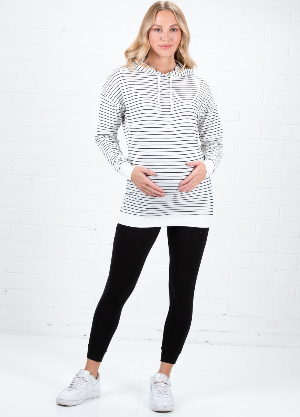 Martinique Pregnancy & Feeding Hoodie in Stripes by Lait & Co