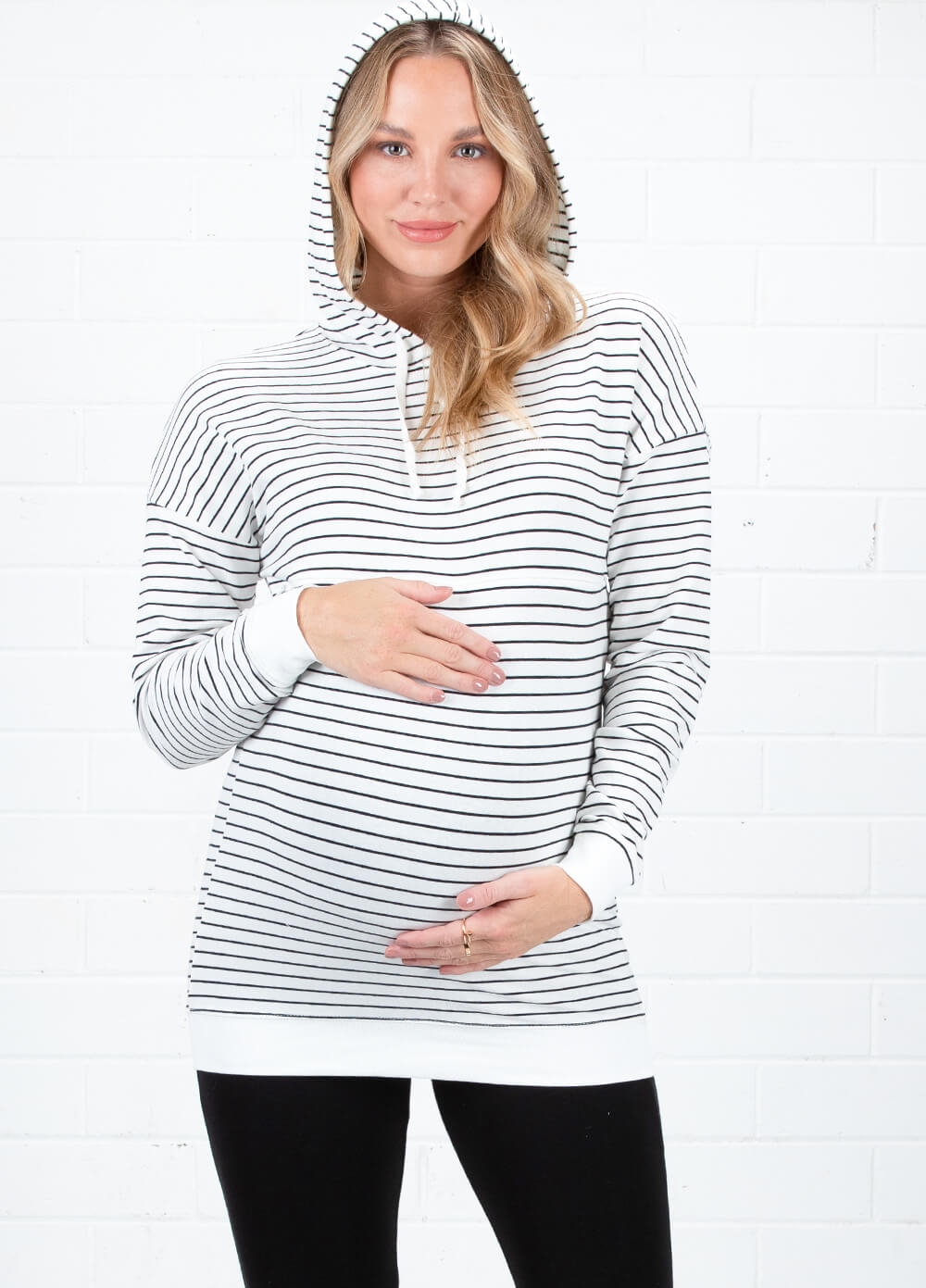 Martinique Pregnancy & Feeding Hoodie in Stripes by Lait & Co