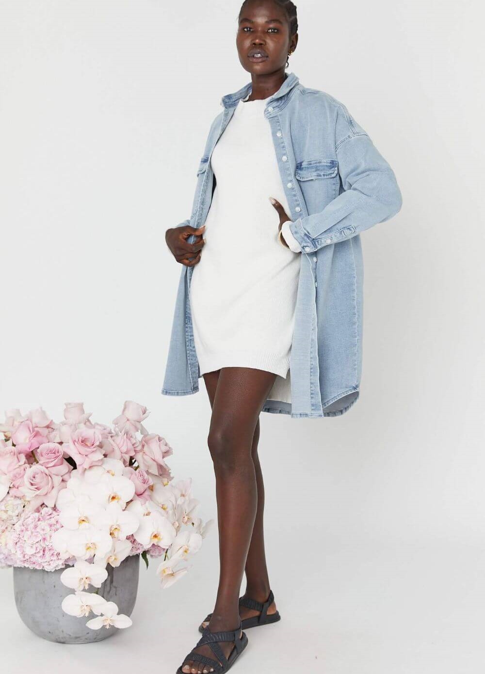 Legoe - Drifter Maternity Knit Dress in Off White | Queen Bee