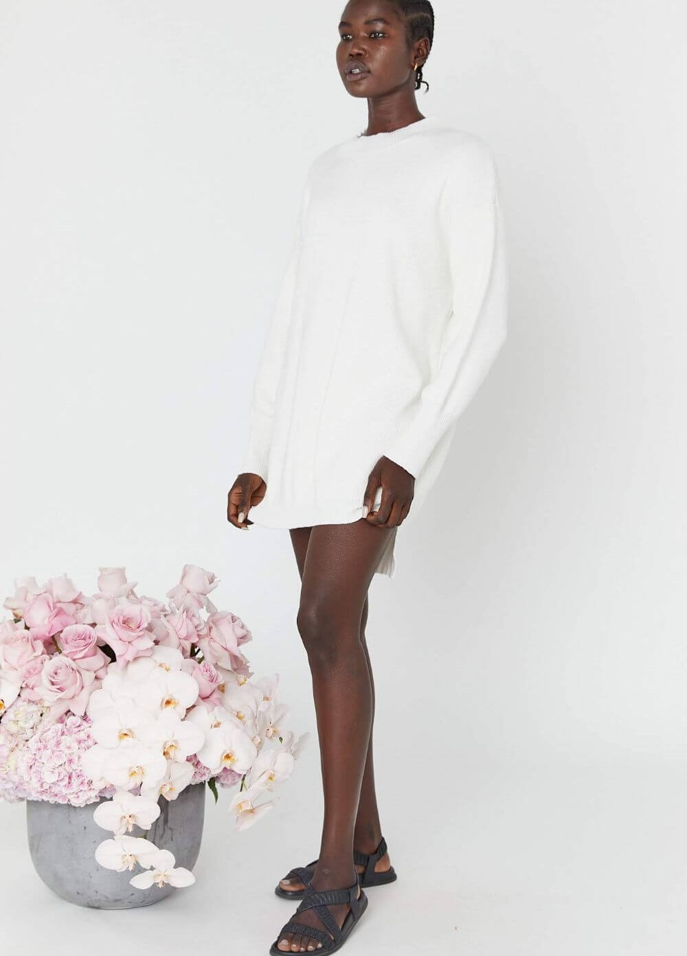 Legoe - Drifter Maternity Knit Dress in Off White | Queen Bee