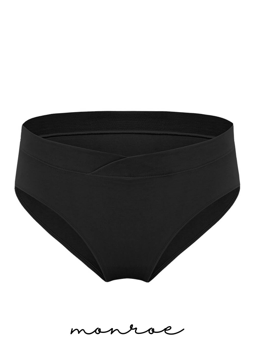 Queen Bee - Monroe Under Bump Maternity Underwear Briefs in Black