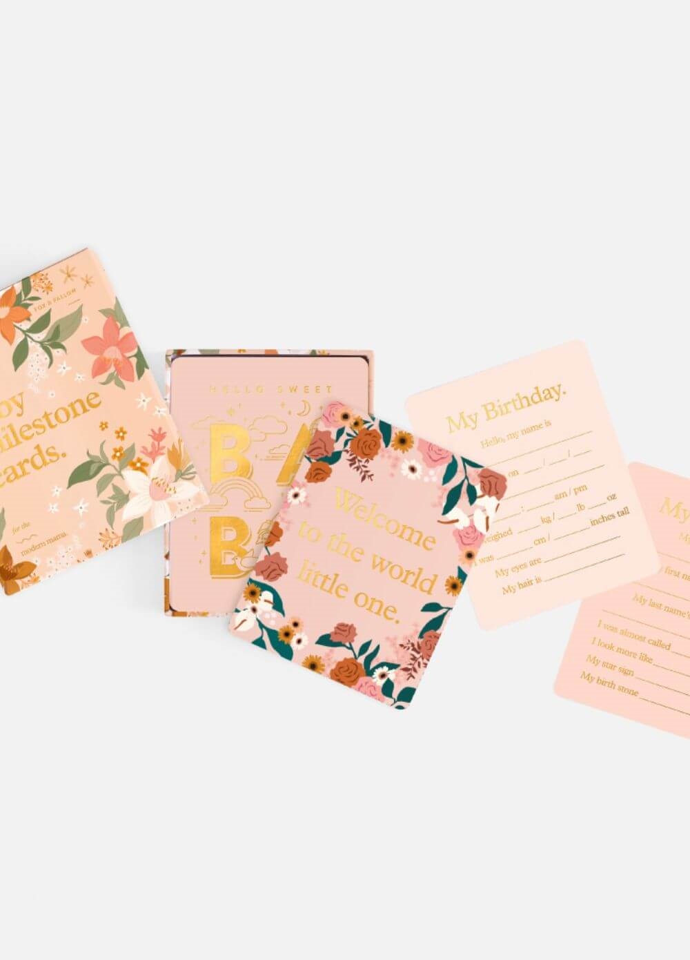 Fox & Fallow - Baby Milestone Cards in Floral | Queen Bee