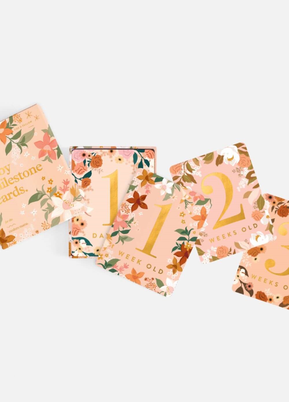 Fox & Fallow - Baby Milestone Cards in Floral | Queen Bee