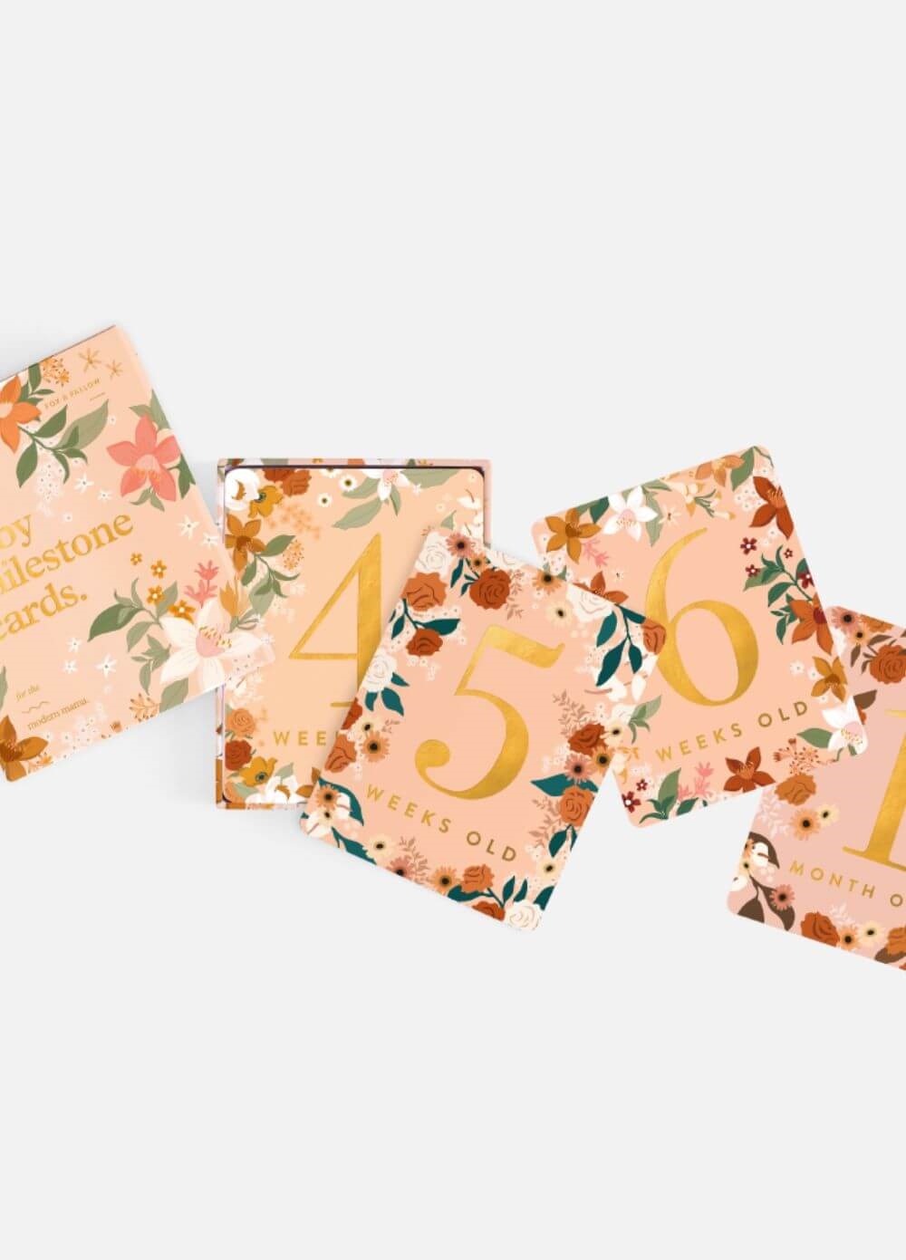 Fox & Fallow - Baby Milestone Cards in Floral | Queen Bee