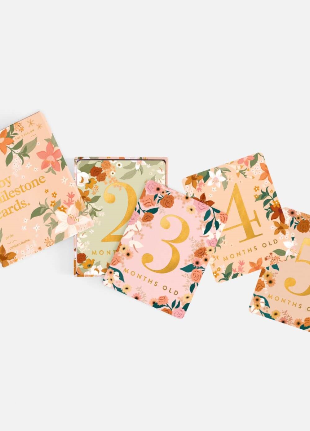 Fox & Fallow - Baby Milestone Cards in Floral | Queen Bee