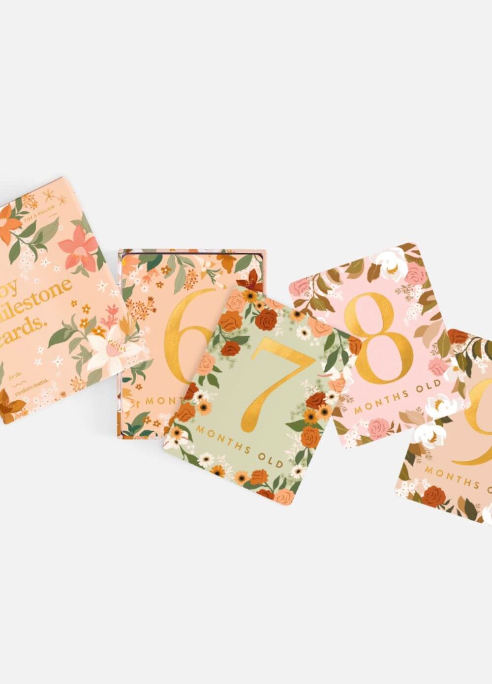 Fox & Fallow - Baby Milestone Cards in Floral | Queen Bee