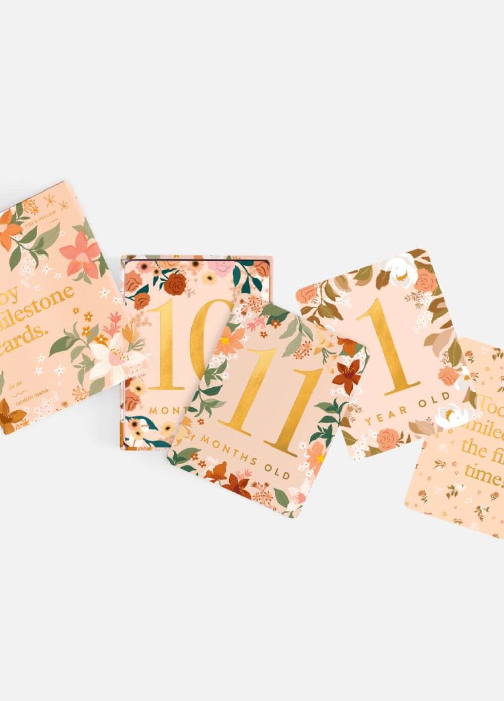 Fox & Fallow - Baby Milestone Cards in Floral | Queen Bee