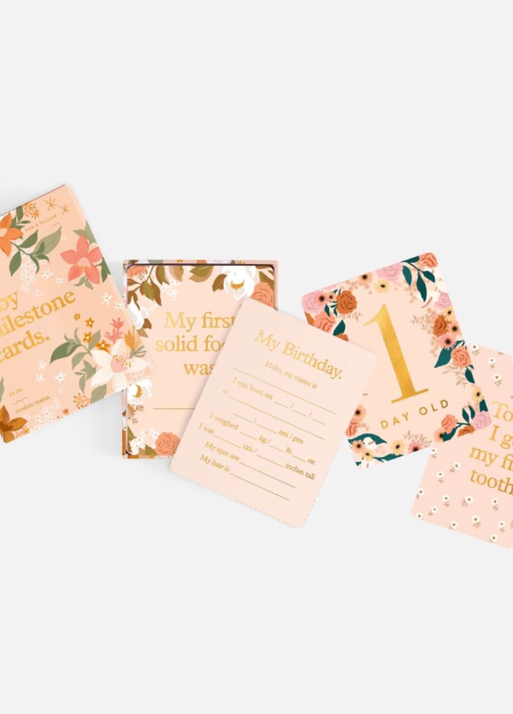 Fox & Fallow - Baby Milestone Cards in Floral | Queen Bee