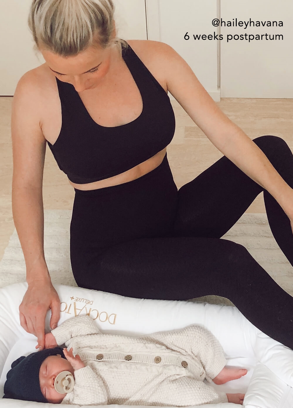 Queen Bee - High Waist Postpartum Recovery Leggings in Black