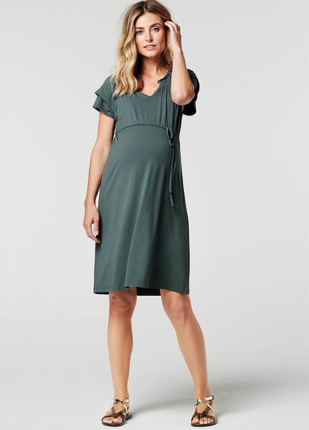 Noppies - Eagle Smocked Neckline Maternity Dress | Queen Bee