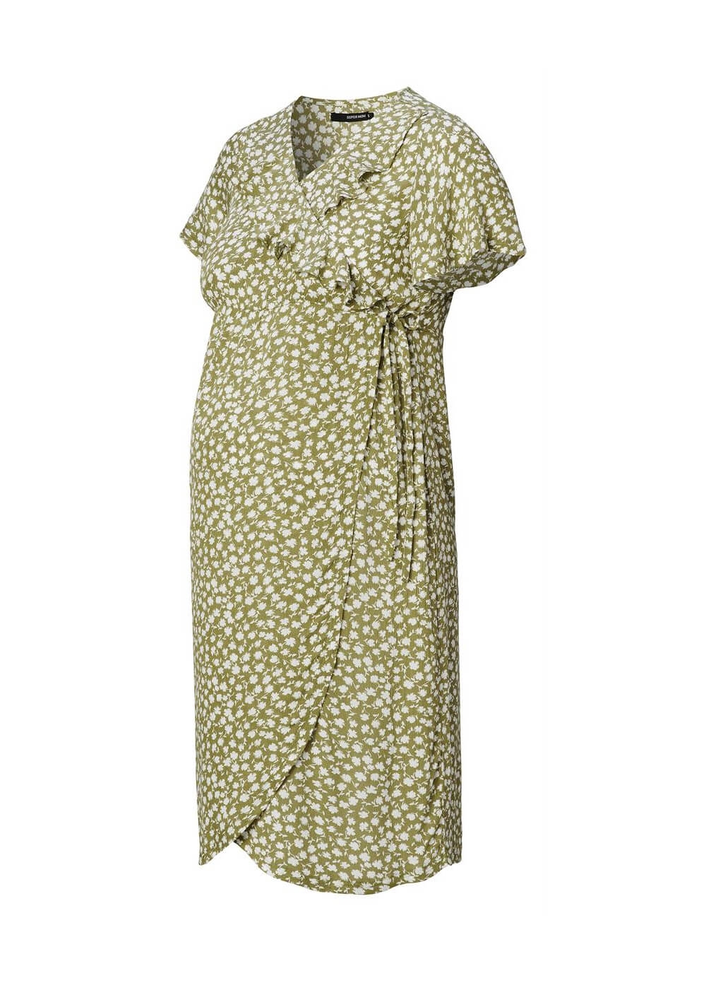 Supermom Olive Floral Maternity Nursing Wrap Dress Queen Bee
