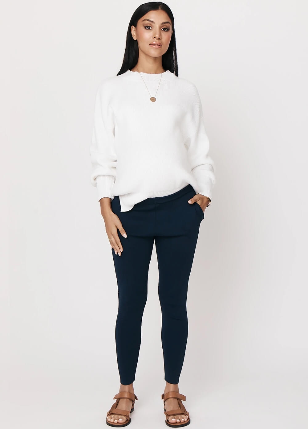 Legoe - Euphoria Maternity Knit Jumper in White | Queen Bee