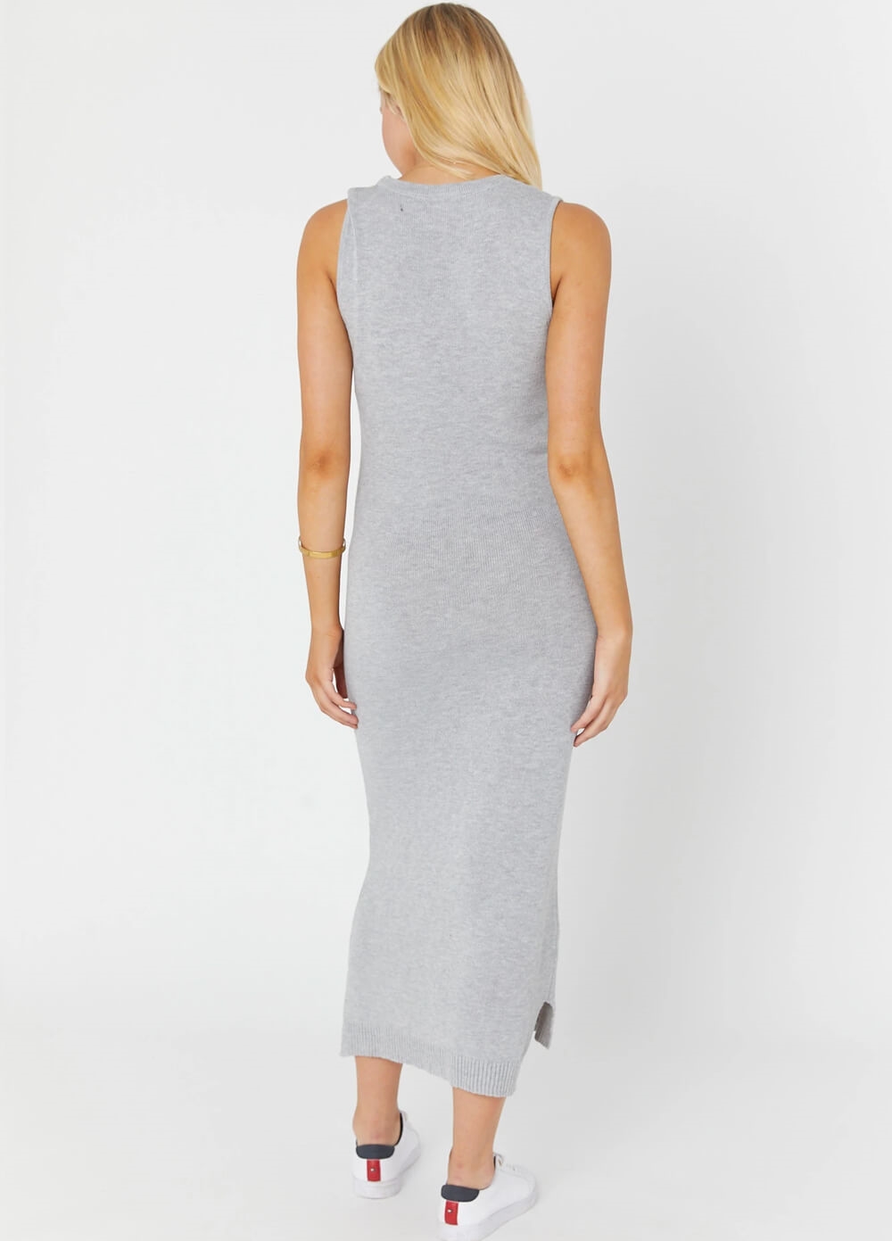 Legoe - Maternity Shift Knit Midi Dress in Silver Grey | Queen Bee