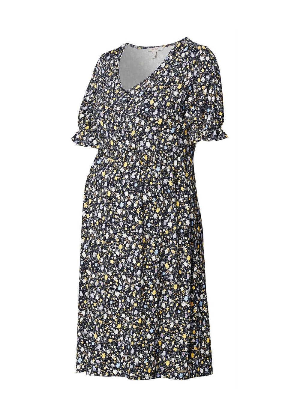 Esprit - Puff Sleeve Floral Maternity Nursing Dress | Queen Bee