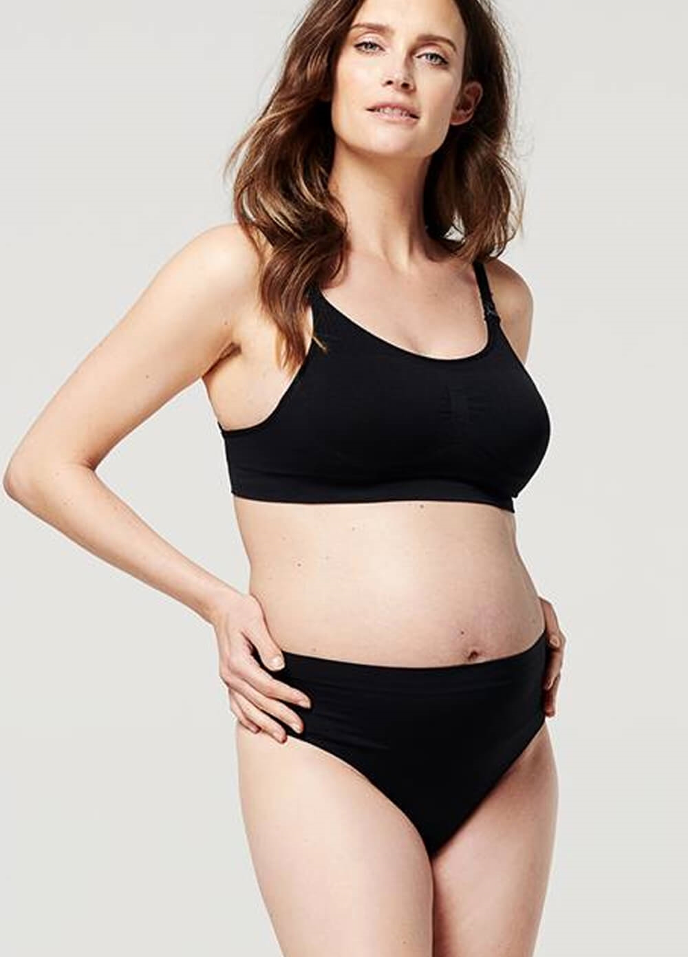 Noppies - Seamless Maternity G-String Brief in Black | Queen Bee