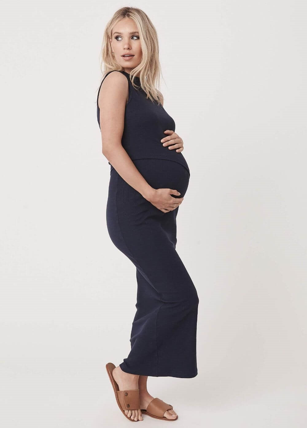 Legoe - Primrose Maternity Nursing Dress in Navy | Queen Bee