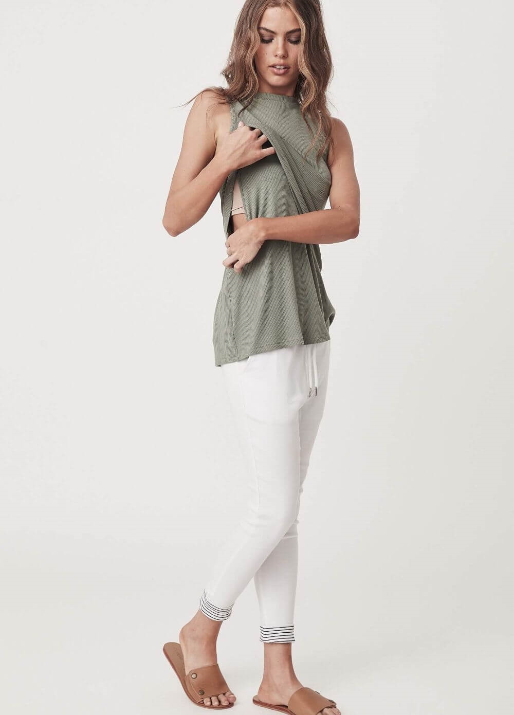 Legoe - Rib Knit Maternity Nursing Tank | Queen Bee