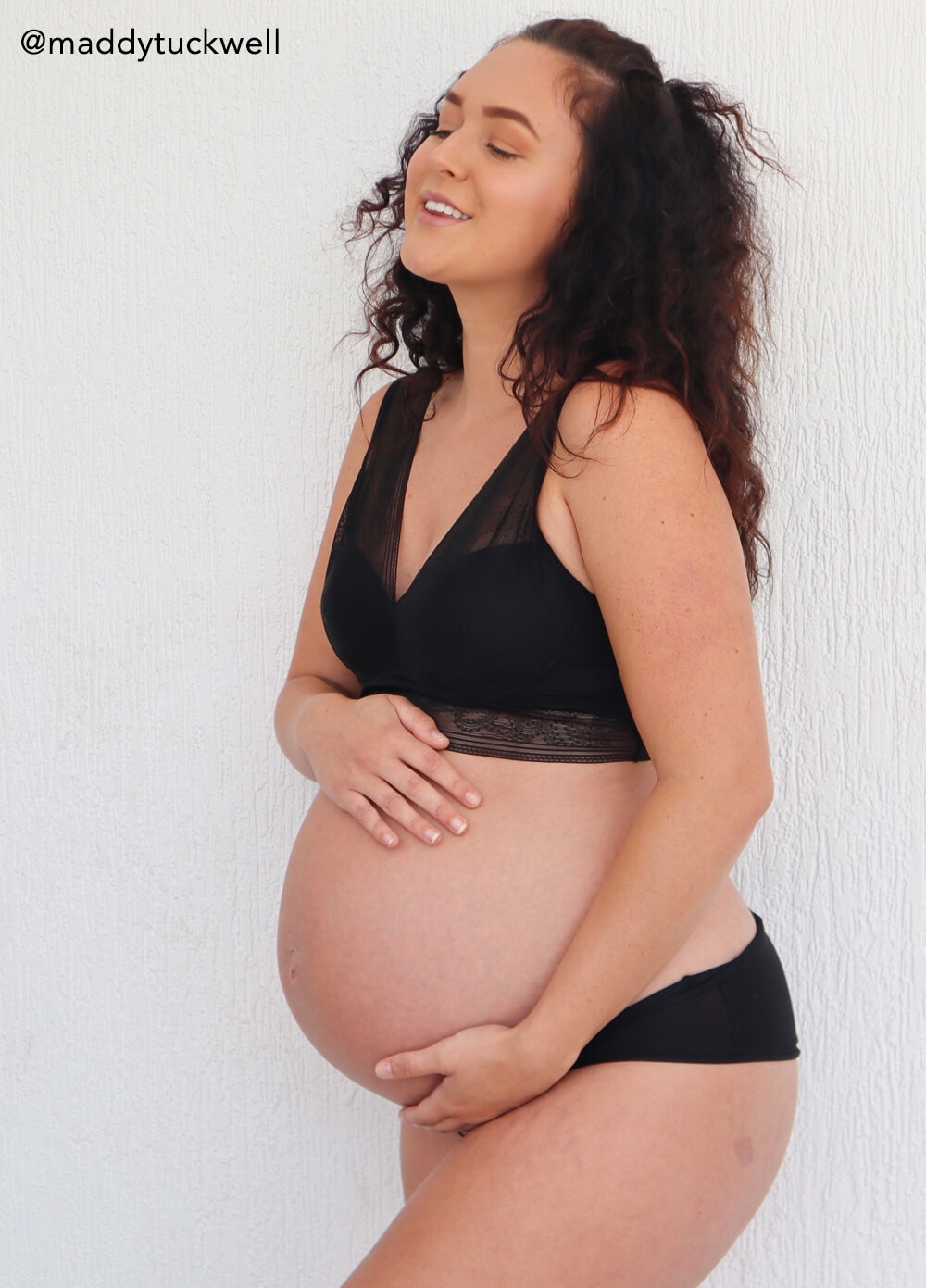 Queen Bee - Selena Maternity Lace Bralette in Black