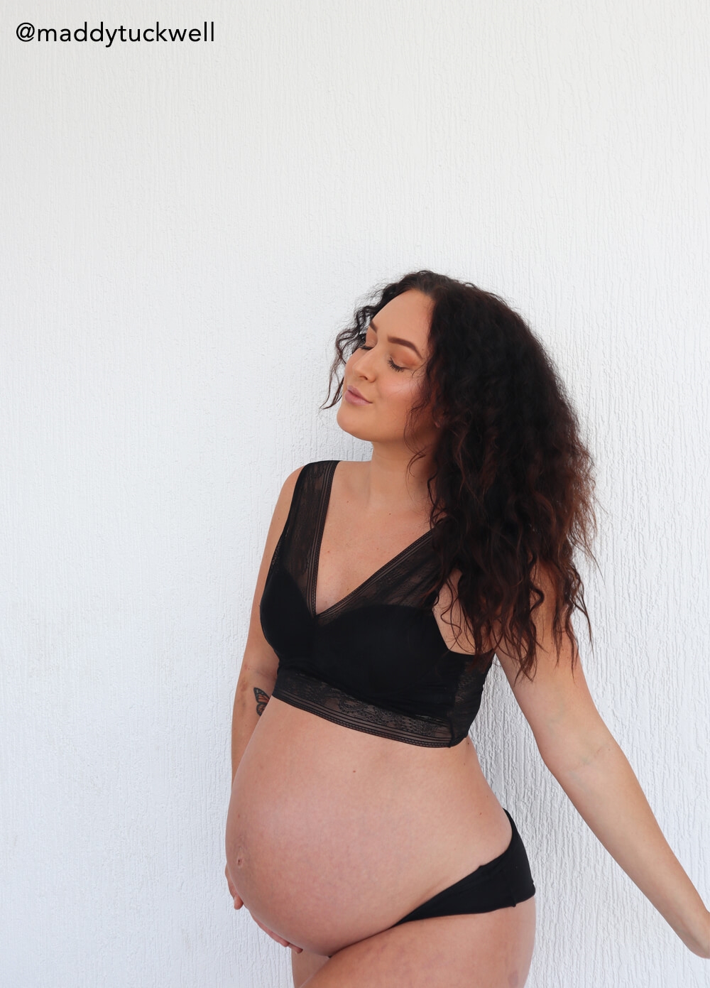 Queen Bee - Selena Maternity Lace Bralette in Black