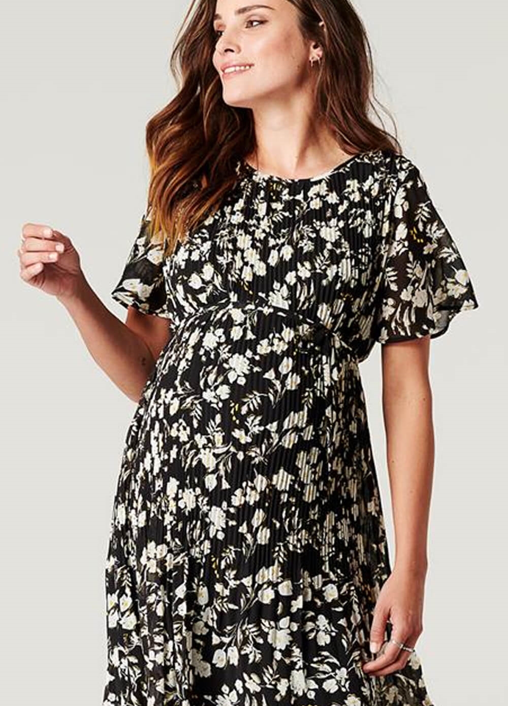 Noppies - Salerno Floral Pleated Maternity Dress | Queen Bee