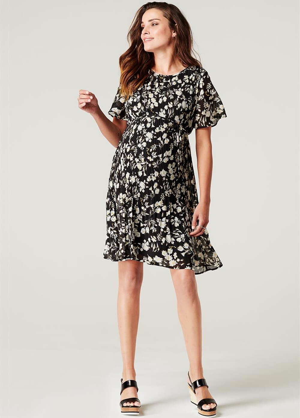 Noppies - Salerno Floral Pleated Maternity Dress | Queen Bee