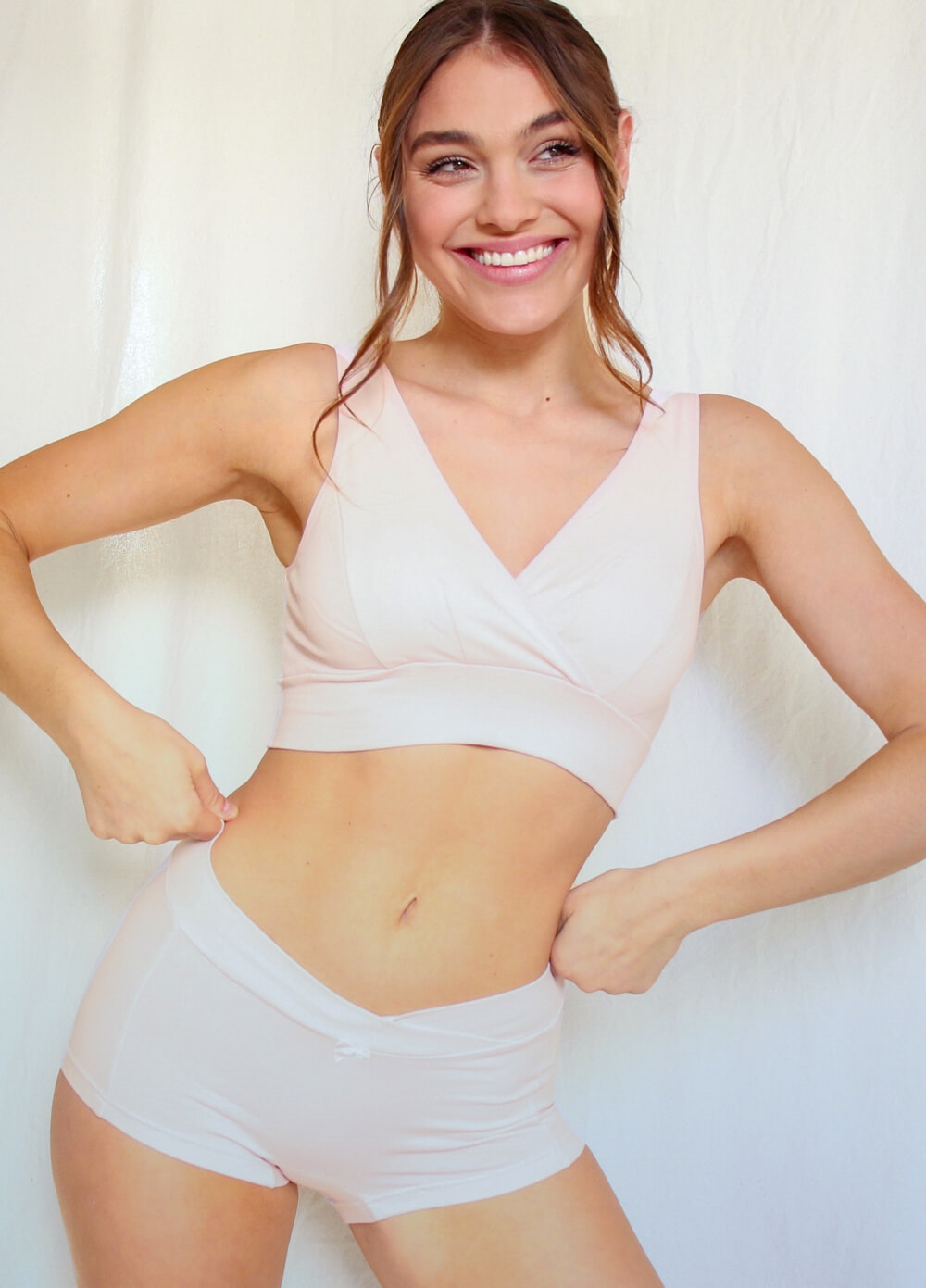 Queen Bee - Pretty Mama Sleep Bra & Briefs Set in Pink