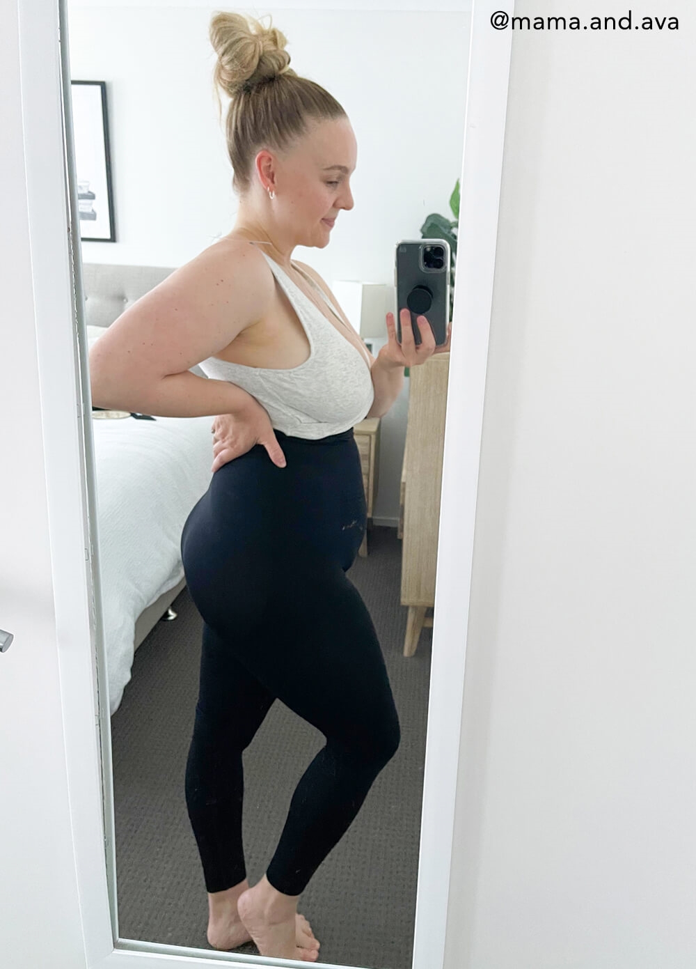 Queen Bee - High Waist Postpartum Recovery Leggings in Black