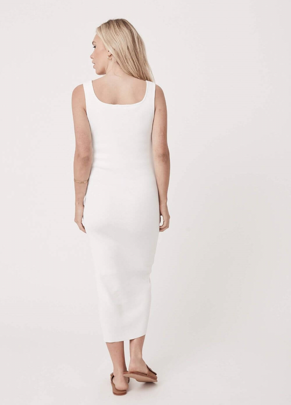 Crepe Knit Maternity Nursing Midi Dress 