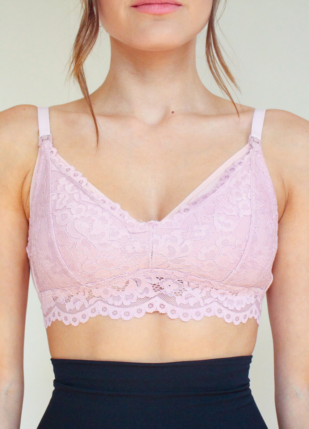 Queen Bee - Kady Lace Maternity Nursing Bra in Rose