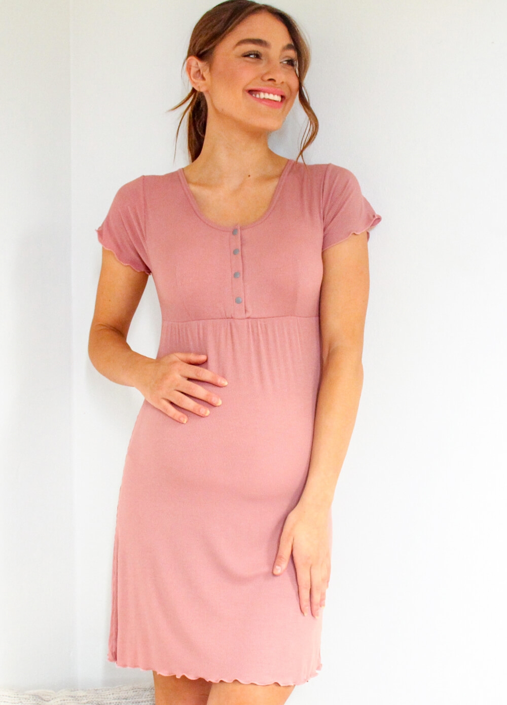 Lait & Co - Jules Be With You Nursing Lounge Dress in Rose