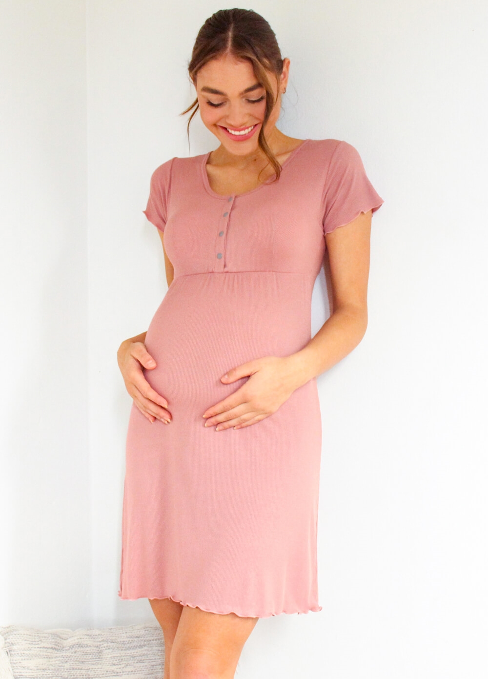 Lait & Co - Jules Be With You Nursing Lounge Dress in Rose