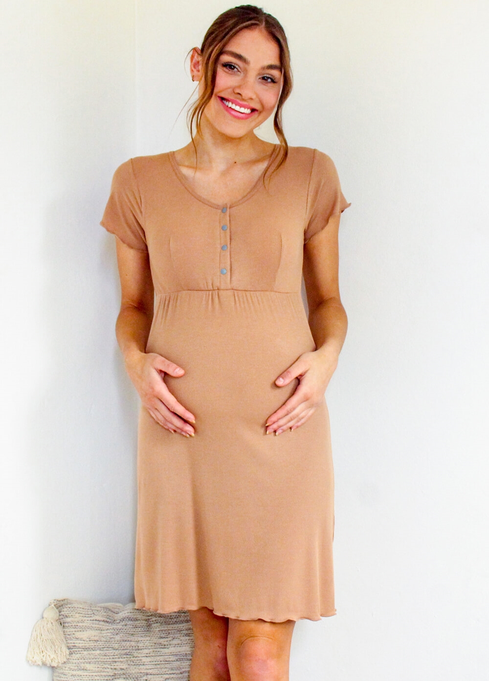 Lait & Co - Jules Be With You Nursing Lounge Dress in Sepia