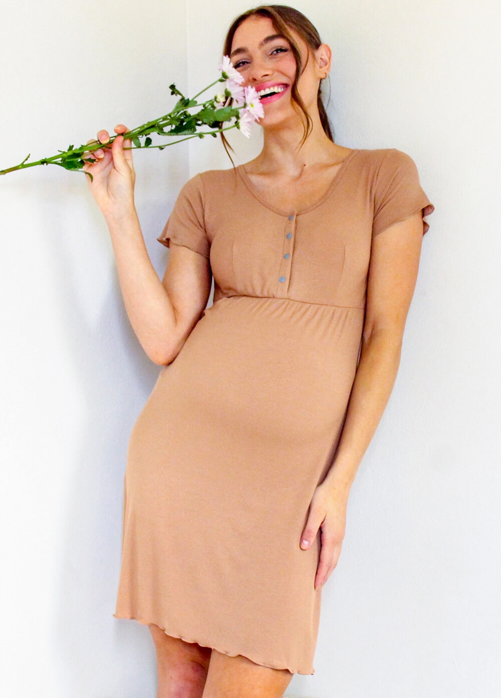 Lait & Co - Jules Be With You Nursing Lounge Dress in Sepia