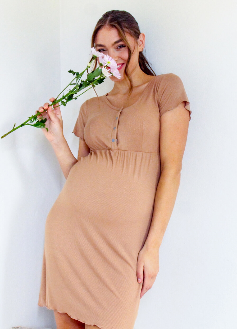 Lait & Co - Jules Be With You Nursing Lounge Dress in Sepia