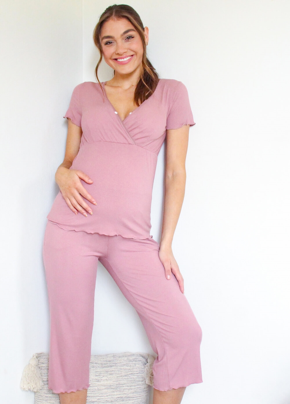 Lait & Co - Oriel New Mama Hospital Lounge Set in Rose | QueenBee