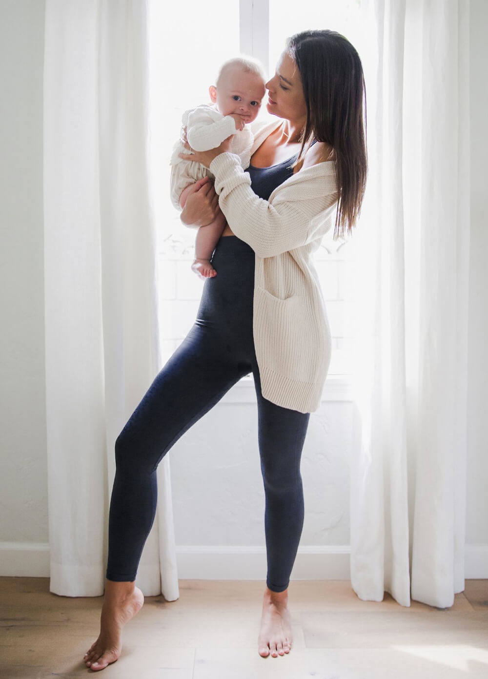 Blanqi - High Waist Postpartum Support Leggings in Navy