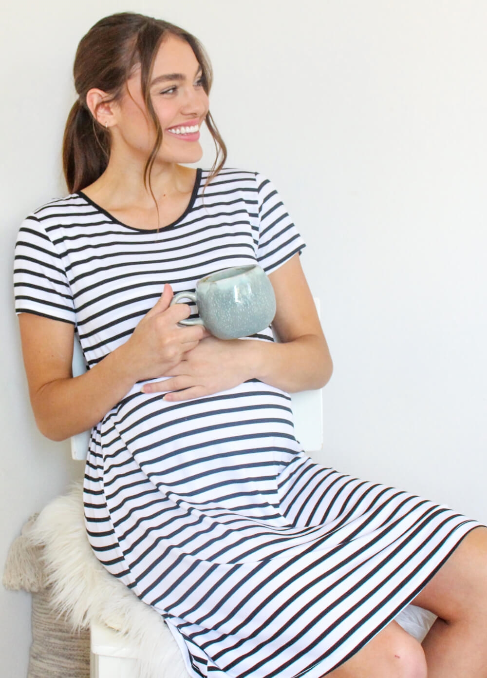 Lait & Co - Rive Everyday With You Nursing Dress | Black Stripe